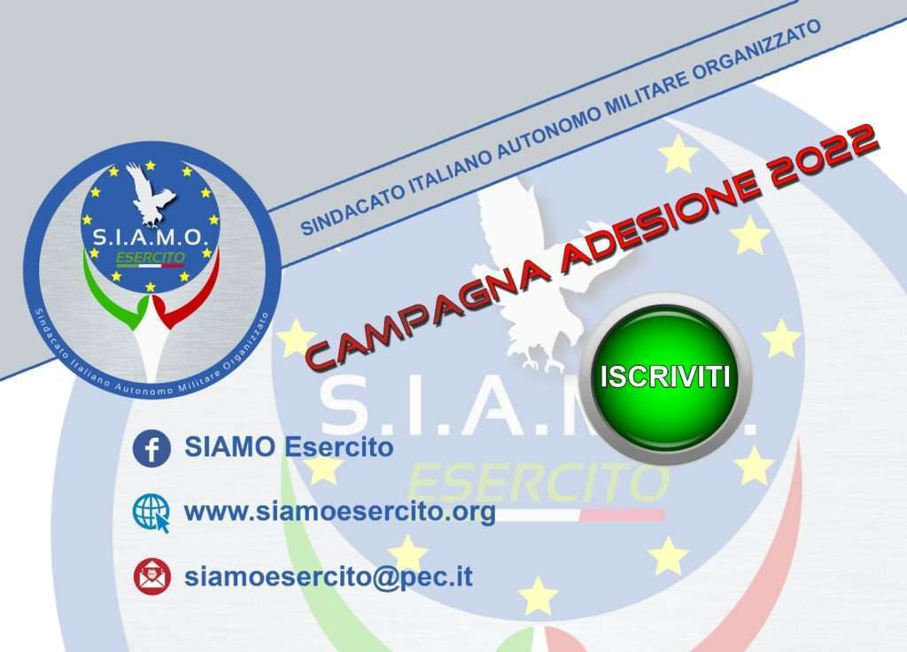 primo sindacato dell'esercito italiano iscritto all'albo, campagna adesione 2022